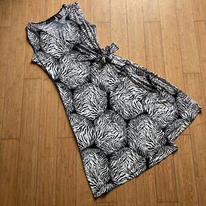 Attention Zebra Print Faux Wrap Dress